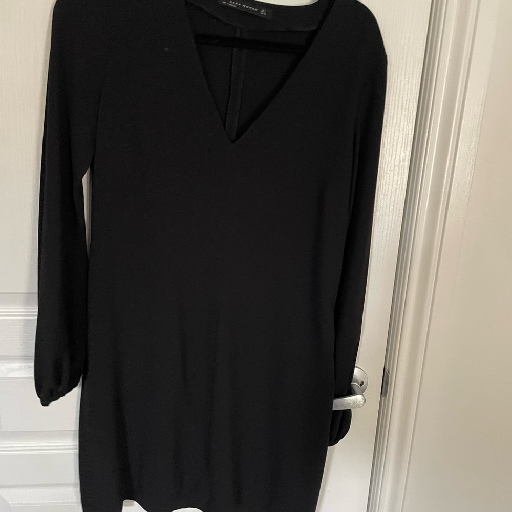 Simple black long sleeve dress